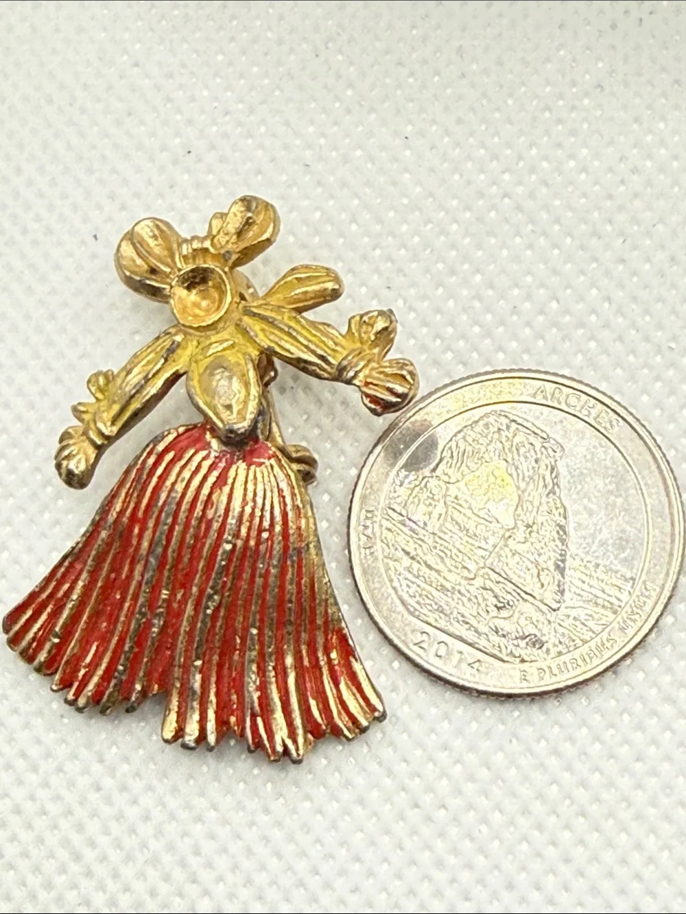 Vintage unusual articulated rag doll possible Alfred Philippe Trifari brooch pin